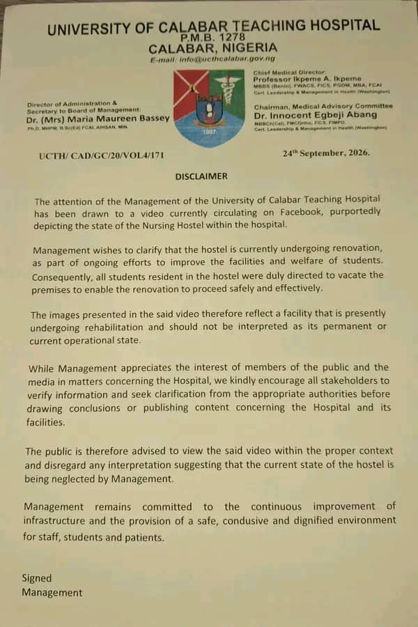 UCTH Disclaimer